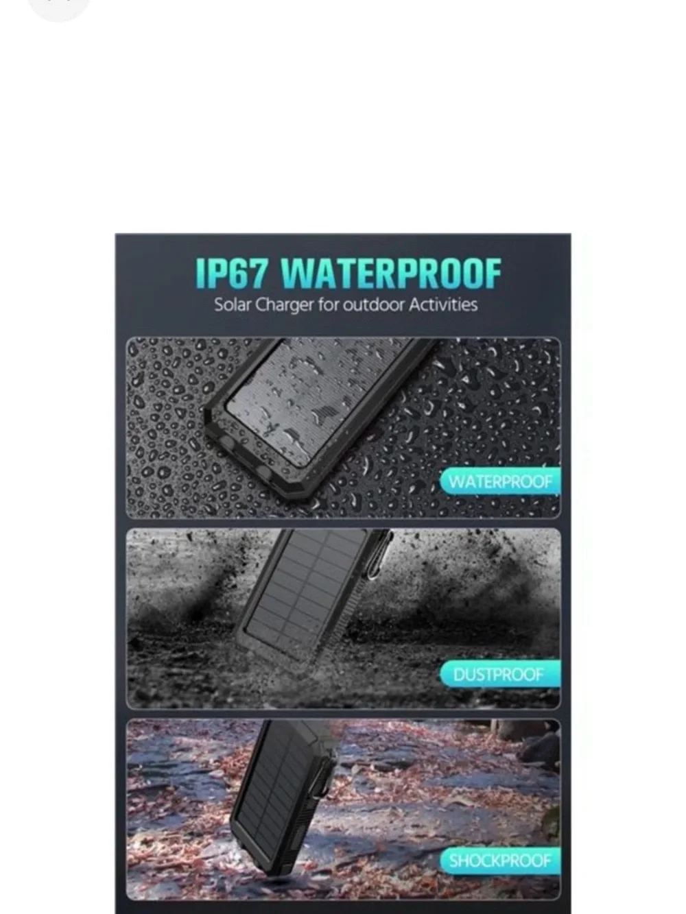 Solar Charger Power Bank, 38800mAh Portable Charger Fast Charger Waterproof